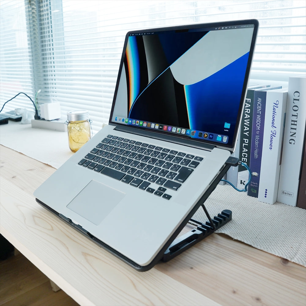 CEVENZA Ergonomic Laptop Cooling Pad Stand with Dual RGB Fans