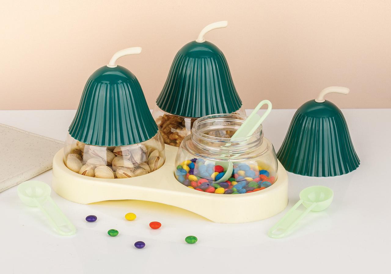 CEVENZA Dry Fruit & Masala box with spoons 3 pcs set