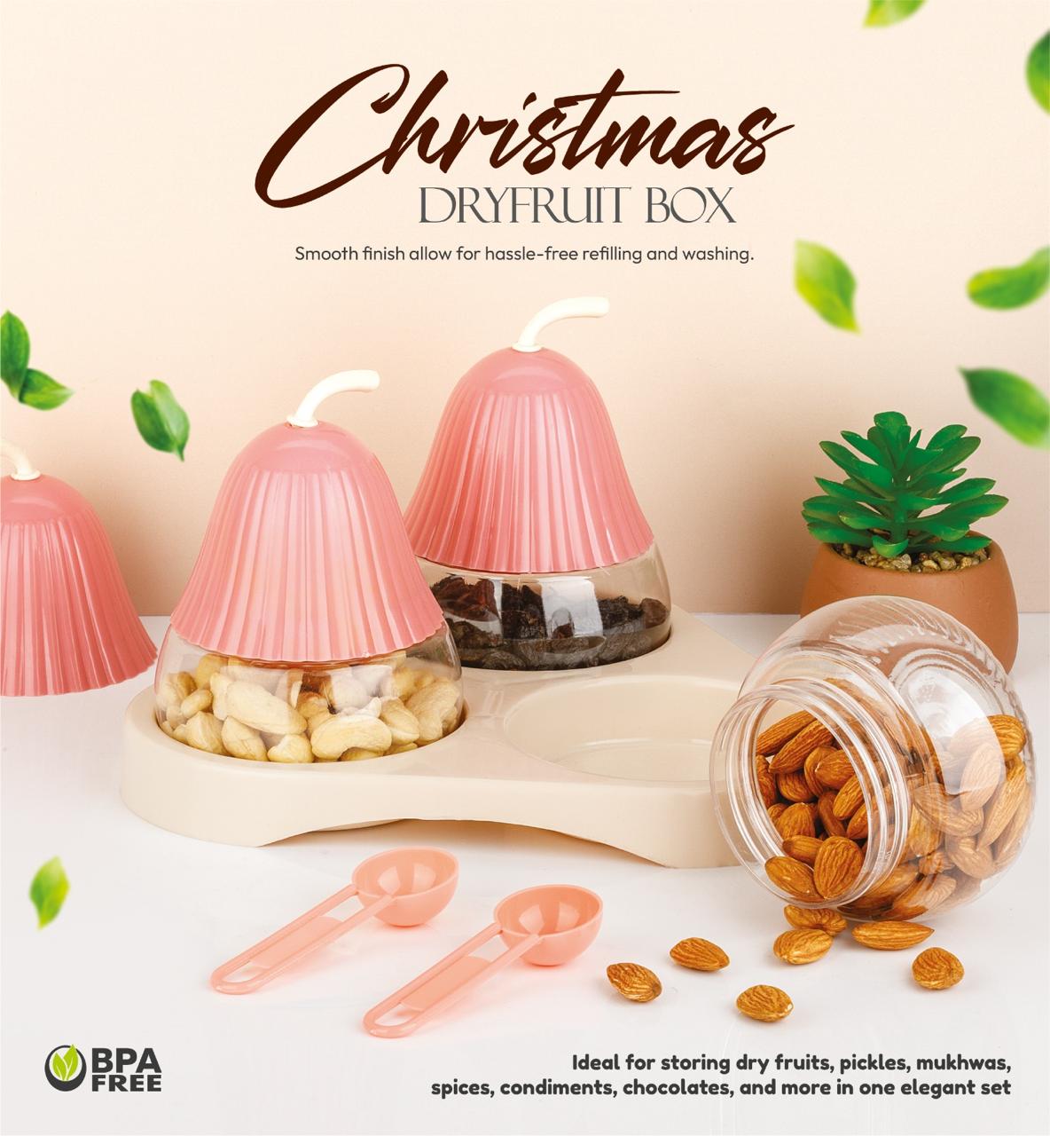 CEVENZA Dry Fruit & Masala box with spoons 3 pcs set