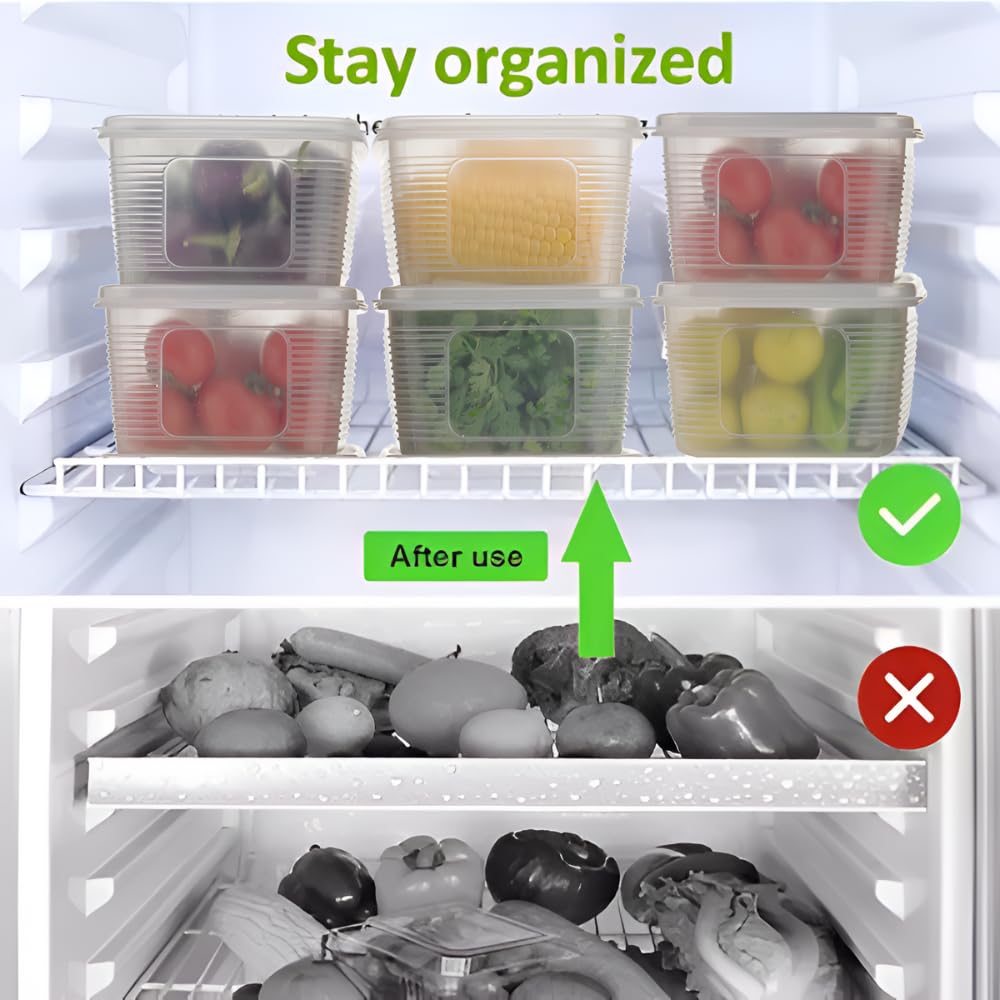 CEVENZA Multipurpose Refrigerator Storage Container(Pack Of 6)