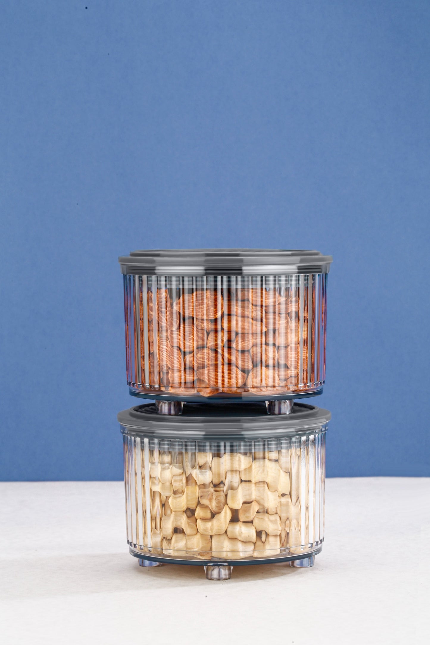 CEVENZA Transparent Snack & Dry Fruit Jars Containers (Pack Of 2)