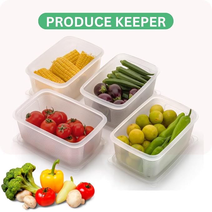 CEVENZA Multipurpose Refrigerator Storage Container(Pack Of 6)