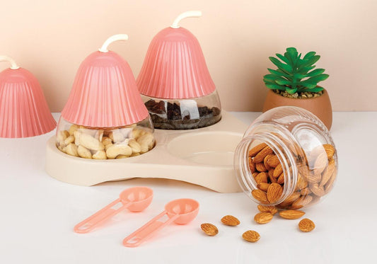 CEVENZA Dry Fruit & Masala box with spoons 3 pcs set