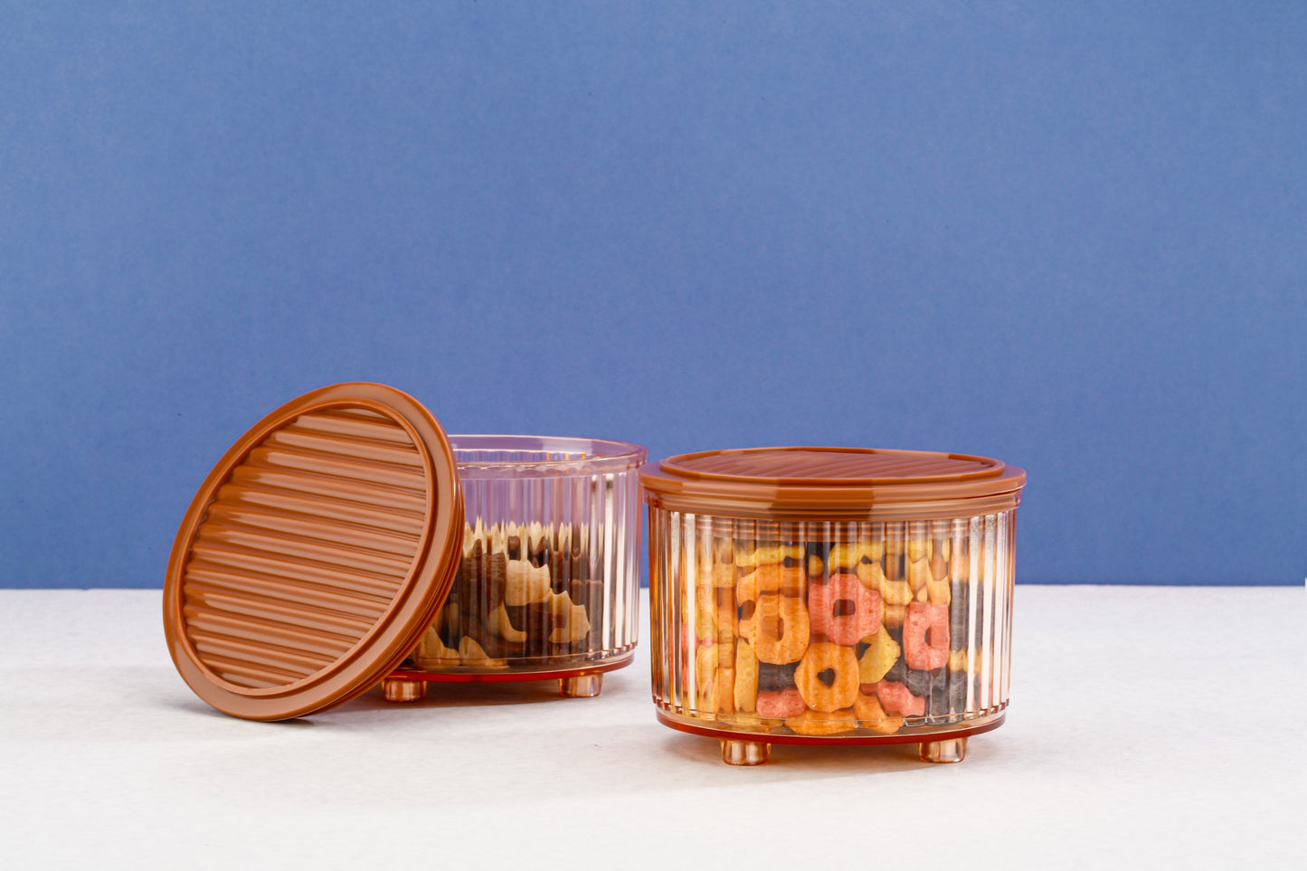 CEVENZA Transparent Snack & Dry Fruit Jars Containers (Pack Of 2)