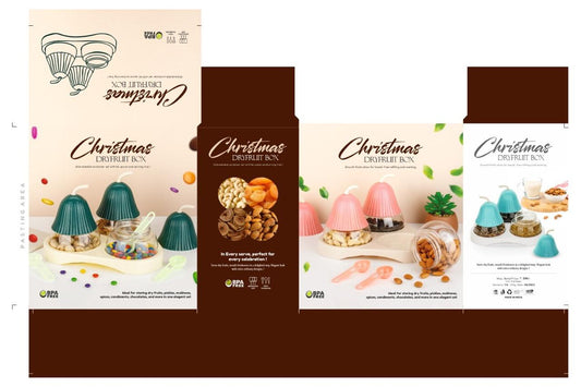 CEVENZA Dry Fruit & Masala box with spoons 3 pcs set