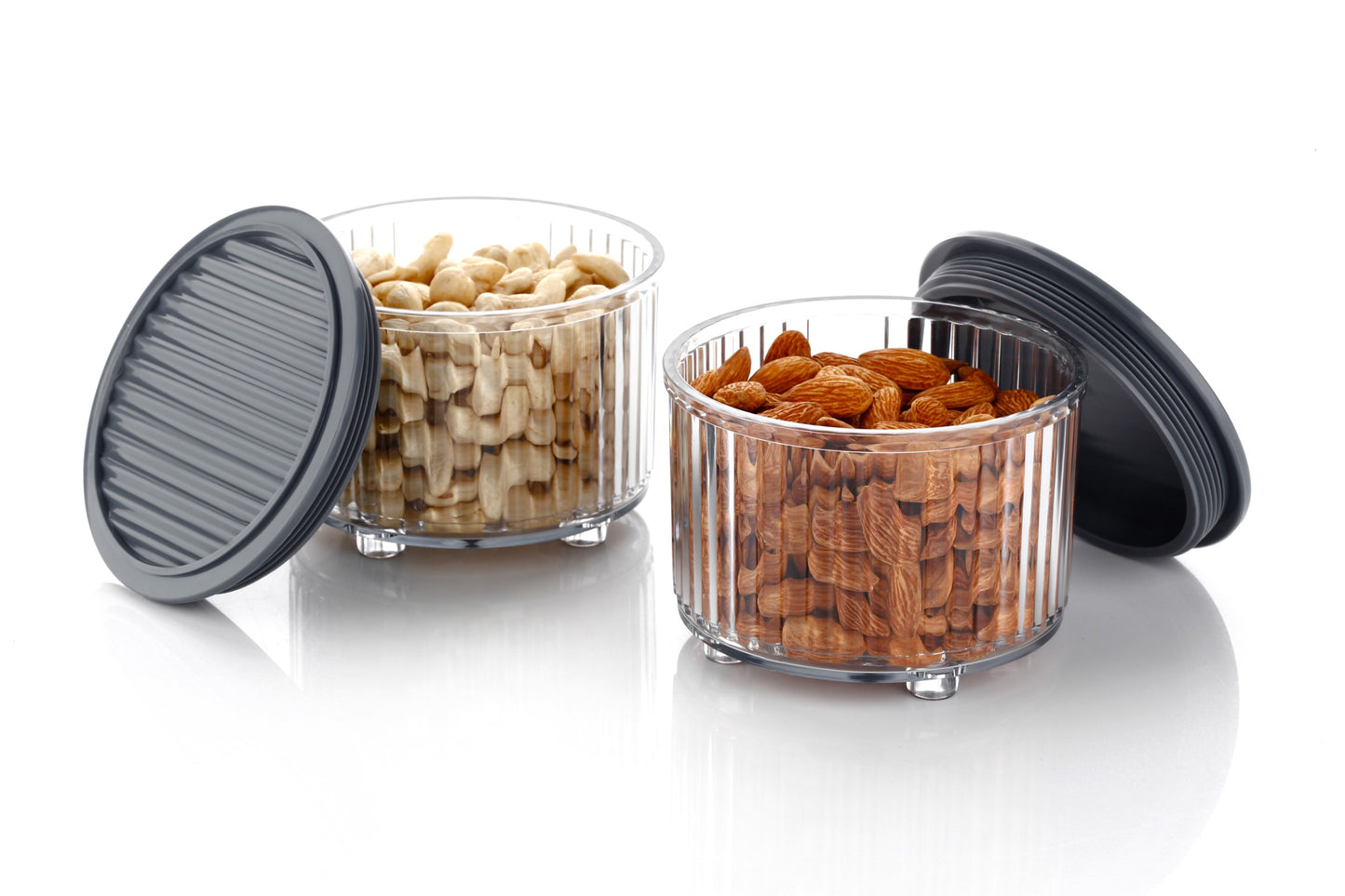 CEVENZA Transparent Snack & Dry Fruit Jars Containers (Pack Of 2)