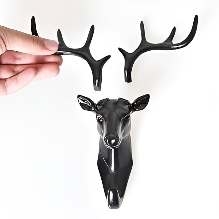 CEVENZA Black Deer Head Wall Hook