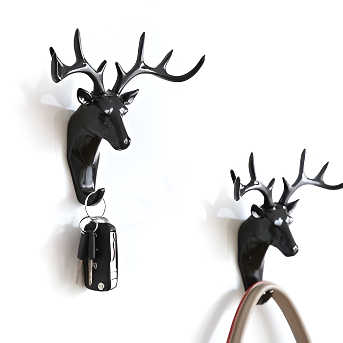 CEVENZA Black Deer Head Wall Hook